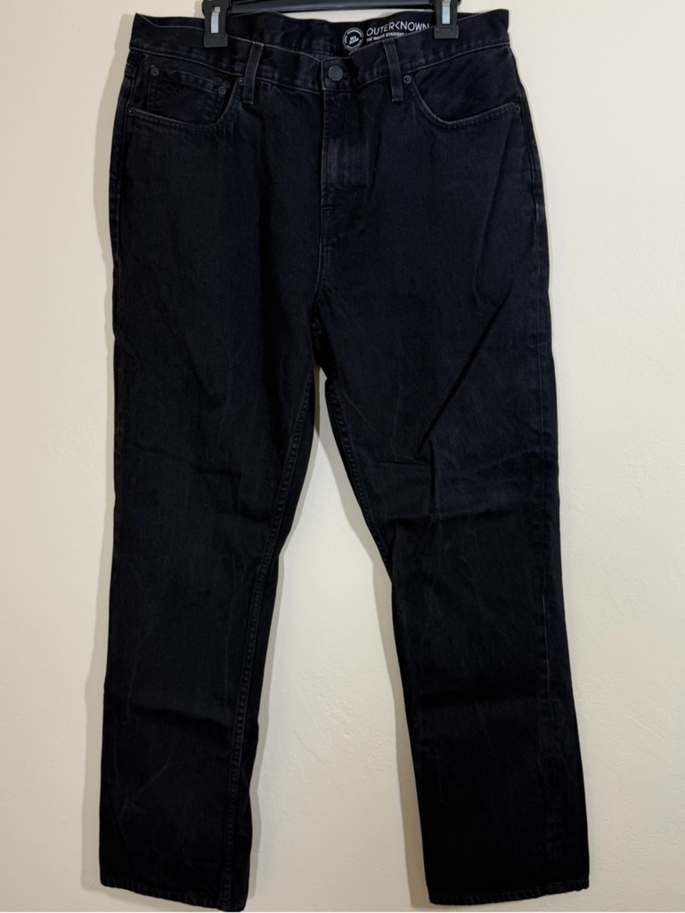Outerknown SEA Jeans The Dunes Straight Leg Black Organic Cotton Mens 36 x 32
